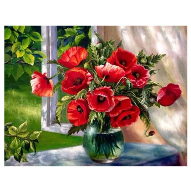

5D DIY diamond painting flower cross stitch diamond painting pattern full round rhinestone home decoration
