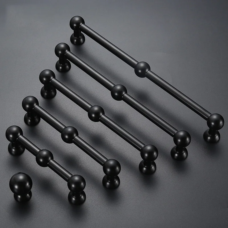 

1Pcs Black Ball Shape Nodes Zinc Alloy Door Handle Furniture Handles Cabinet Knobs Concise Wardrobe Kitchen Cabinet Drawer