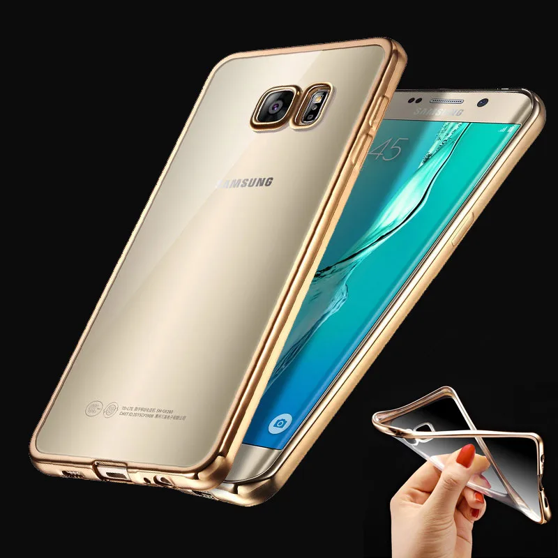 

Plating Soft Silicon Case For Samsung Galaxy S5 S6 S7 Edge Plus Note 4 5 A510 A710 J510 J710 Back Cover Case TPU Protective
