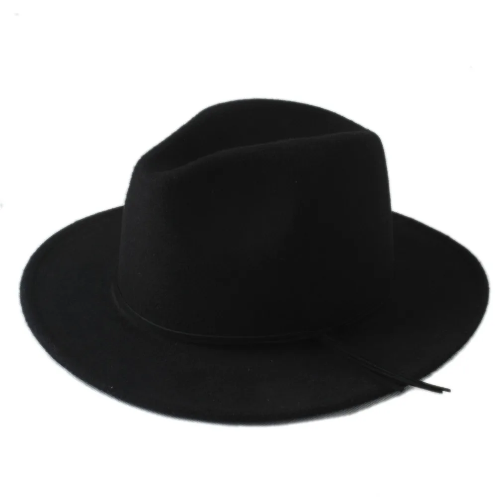 Шерсть Унисекс Женская Мужская Chapeu Feminino Fedora Шляпа Для Laday Мужская шерстяная Панама повязка на голову Джаз церковный топ шляпа