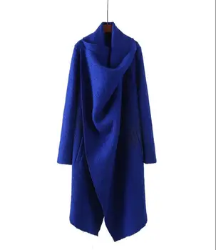 

S-5XL!!New winter man paragraph dust coat grows about personality loose material stylist irregular coat