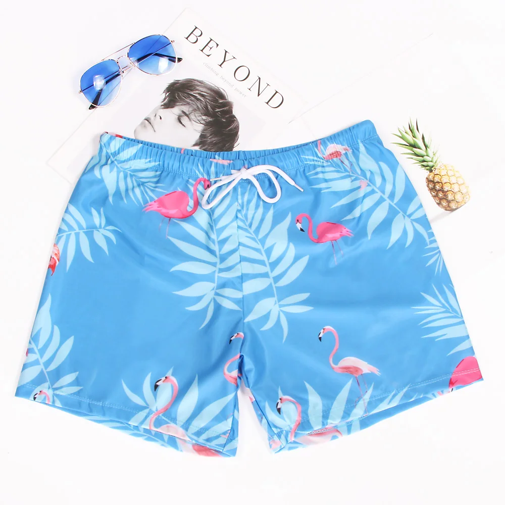 

2018 Swimwear Men Gay Swimsuit Print Swim Shorts Flamingos Swimming Trunks For Bathing Man Beachwear Mens Board Shorts Hot Sale