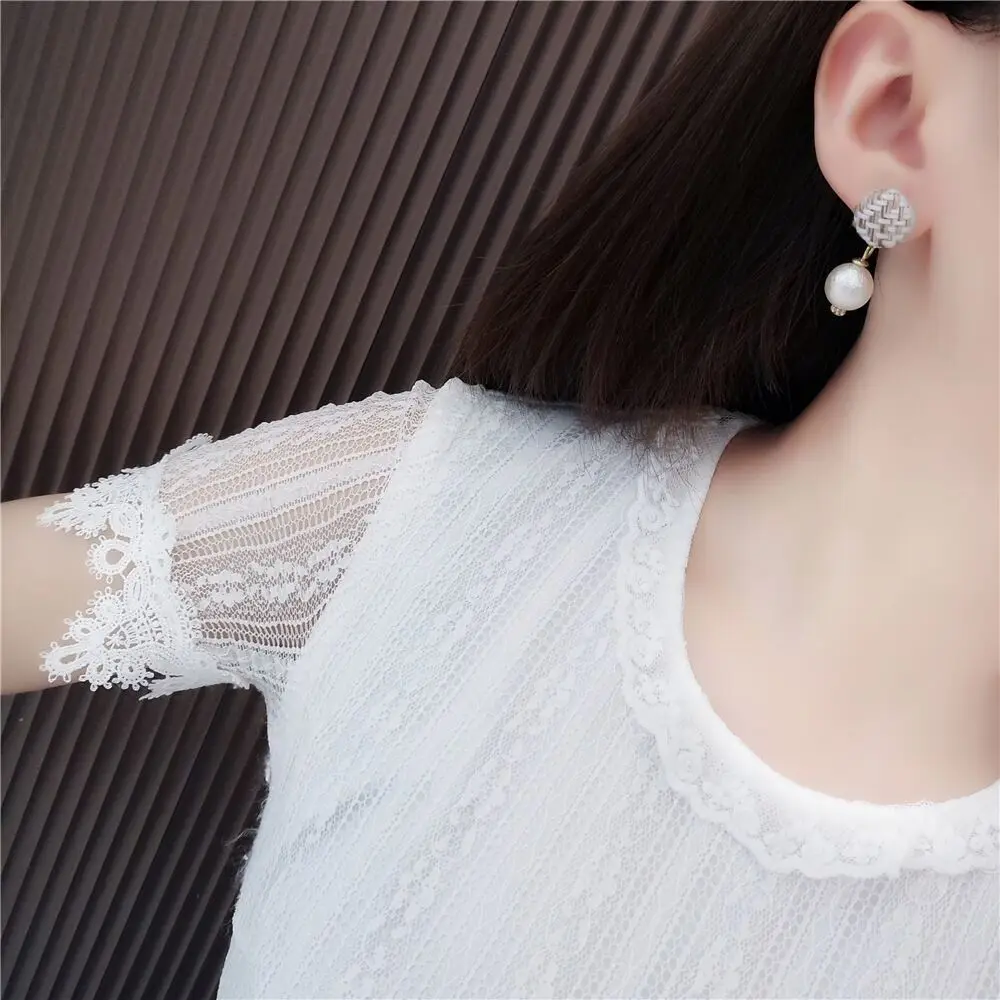 MENGJIQIAO 2018 New Autumn Winter Jewelry Handmade Wool Button Drop Earrings For Women Simulated Pearl Colorful Boucle D'oreille