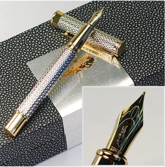 Роскошные офисные и деловые принадлежности, Крокодиловая 218 металлическая серебристая ручка высокого качества, лучший дизайн, Подарочная авторучка
