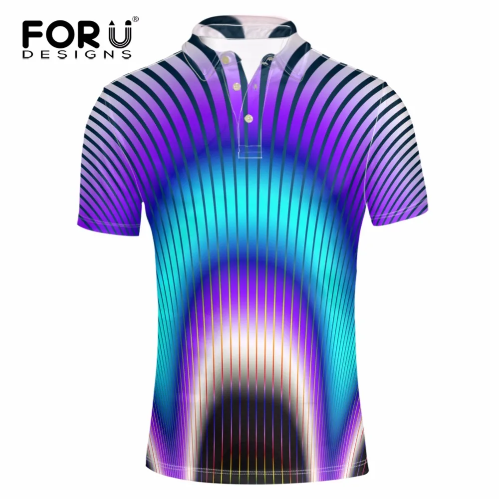 

FORUDESIGNS Men's Shirt Summer Shirts Fashion 3D Mix-color Dye Print Short Sleeved Harajuku Clothes Male Tops Casual Tees Homme