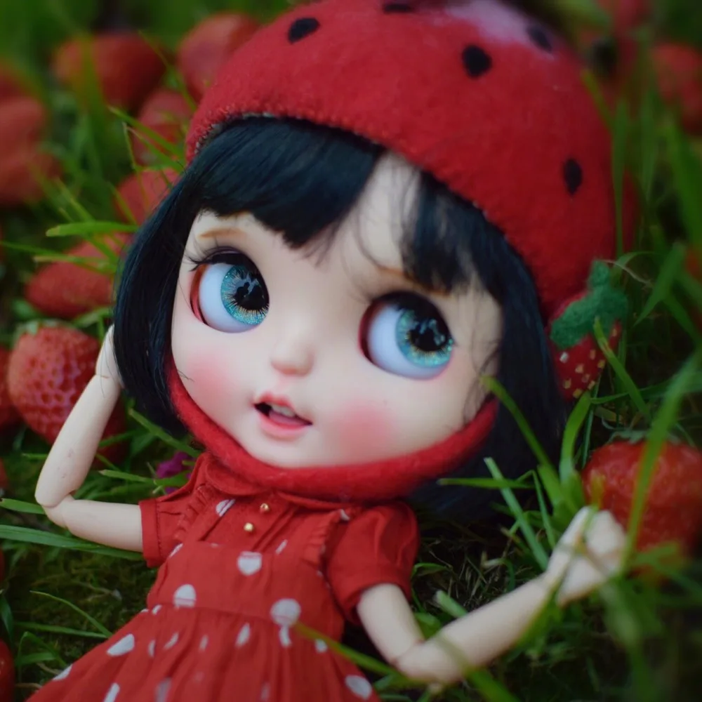 1/6 BJD 30 см кукольные игрушки 19 суставов высшего качества китайская Кукла BJD шаровая шарнирная кукла черные короткие волосы Милая Клубничная кукла для макияжа