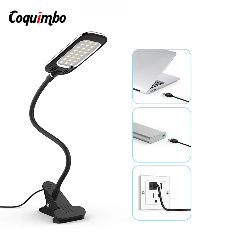 24 LEDs Eye Protect LED Table Lamp Flexible Gooseneck Study Desk Lamp