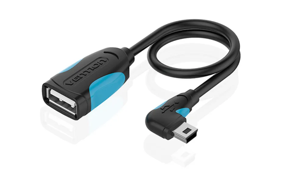 Vention OTG кабель Mini USB 90 градусов OTG адаптер для планшетных ПК/MP3/телефона/gps мобильный телефон кабели