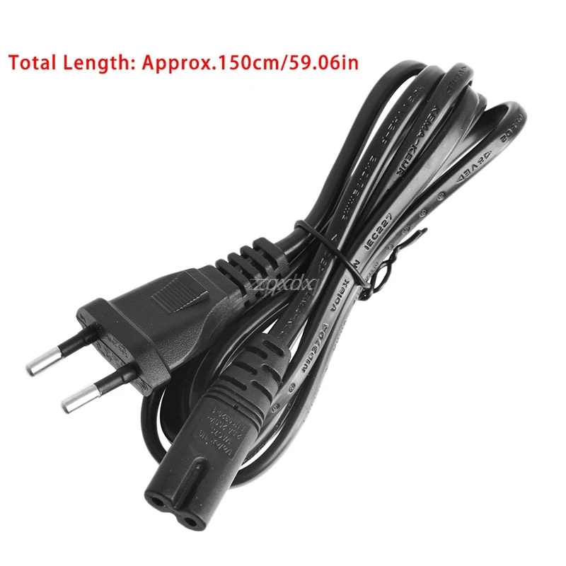 

Short C7 To EU European 2-Pin Plug AC Power Cable Lead Cord 1.5M 5Ft Figure 8 Z07 Drop ship