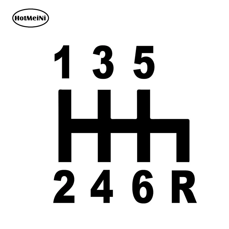 13X11.8CM 6 Speed Manual Car Window Sticker Black/Silver Vinyl Decal