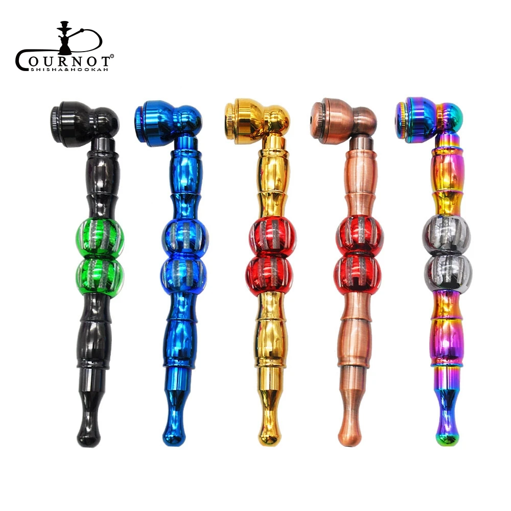 

COURNOT Zinc Alloy Smoking Pipe 133MM With Metal Bowl Metal Tobacco Herb Pipes Detachable Metal Smoke Hand Pipe Accessories