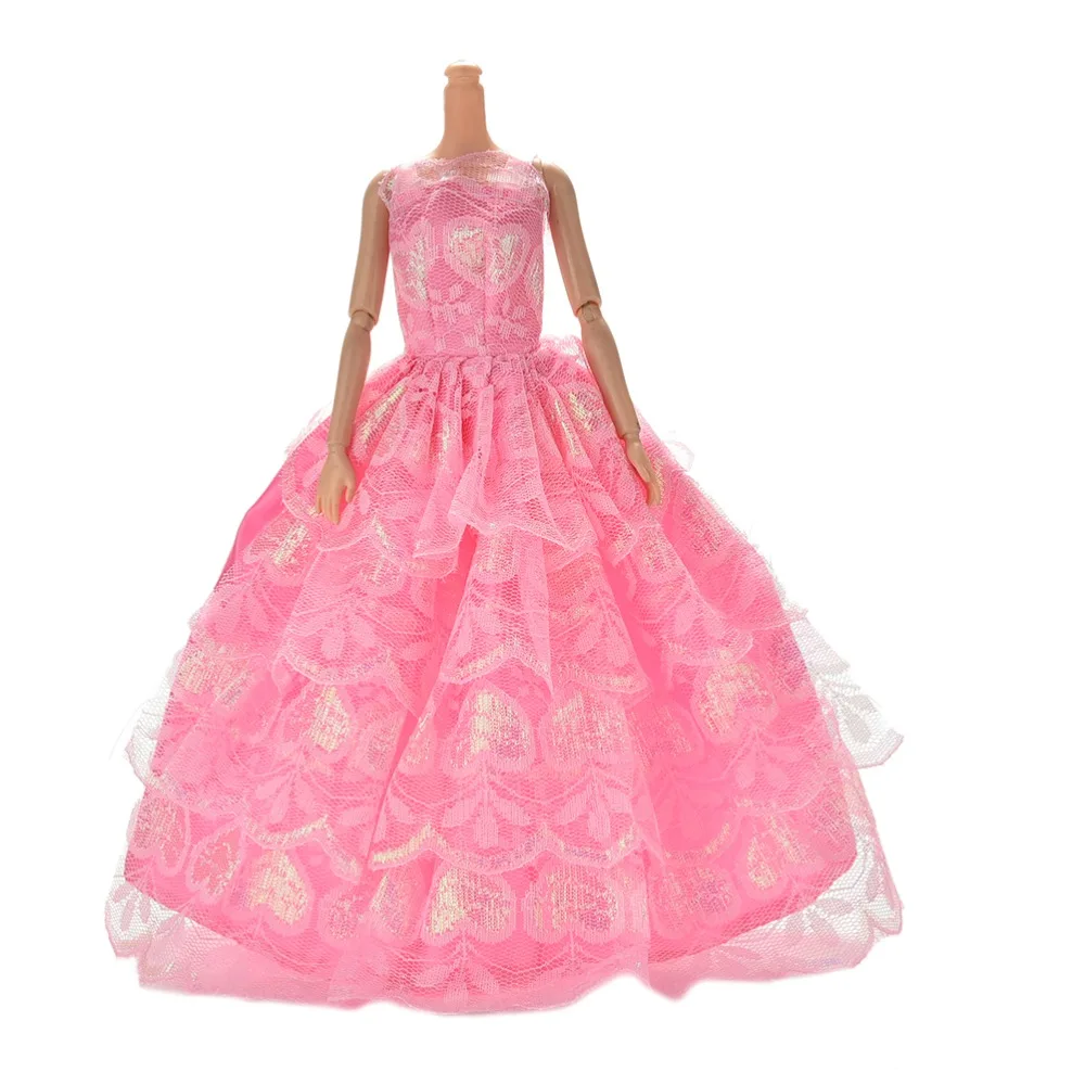 

Hot 5 Layers Lace Wedding Dress for Barbie Beautiful Doll Clothes