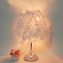 Прикроватные читальный зал фойе сидя гостиная с белым пером настольная лампа кристалл