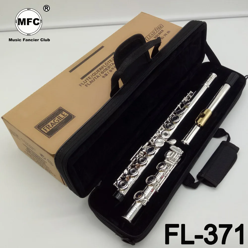 Музыка любитель клуб промежуточных стандартов флейта FL-372 студент флейты Позолоченные губ пластины 17 Отверстия открытое отверстие с случае