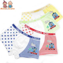 4 шт./партия, детское нижнее белье для мальчиков, хлопковое нижнее белье для мальчиков, Детские Модные плавки-боксеры с героями мультфильмов для детей от 2 до 10 лет