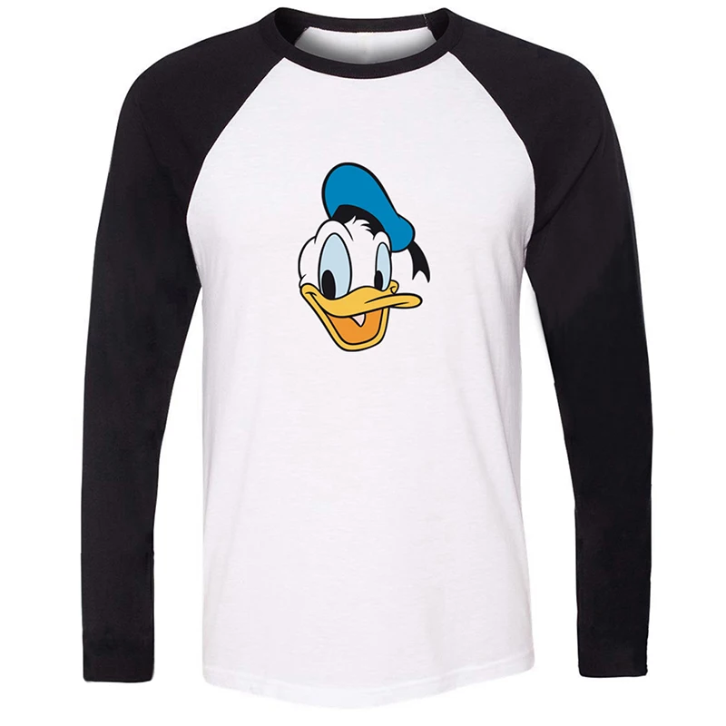 

Oswald the Lucky Rabbit Goofy Dog Duck Mouse crow Design Novelty Long Sleeve T Shirt Men Graphic Tee Shirts Boy Patchwork Tops