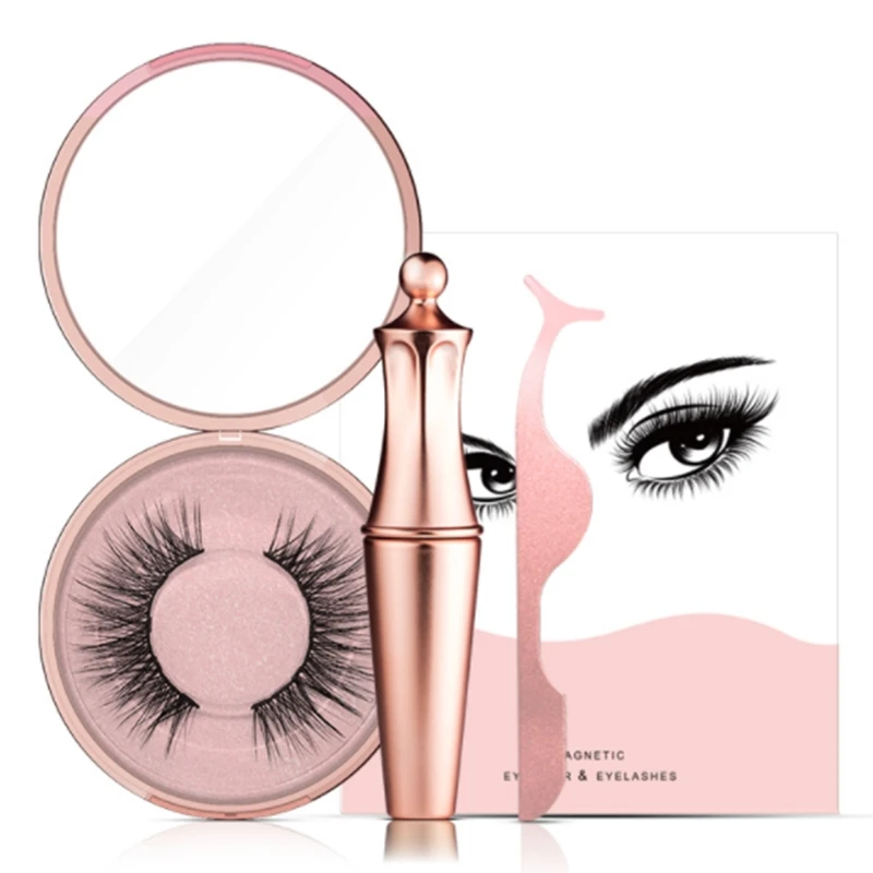 

New Arrival Magnetic Liquid Eyeliner & Magnetic False Eyelashes & Tweezer Set Falszywy Zestaw Rzes Valse Wimper Set Cosmetic
