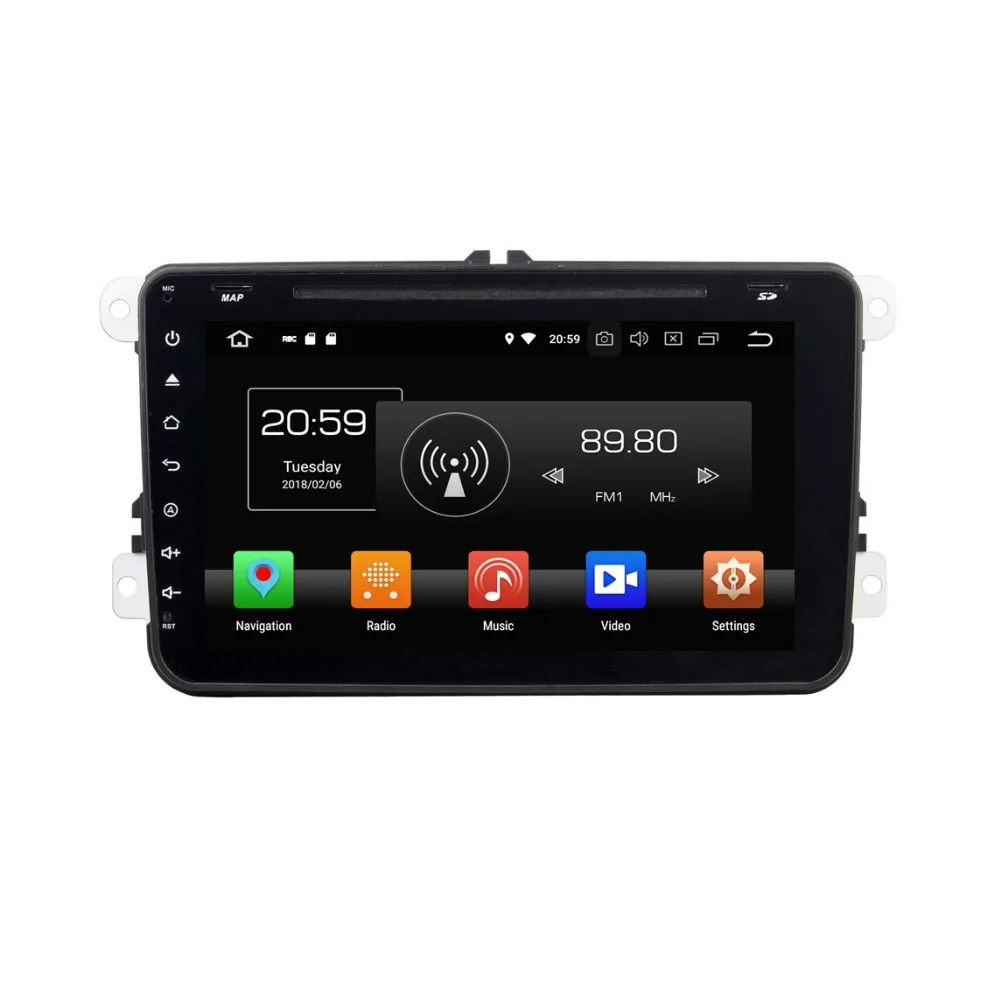 Discount 4GB+32GB Octa Core 8" Android 8.0 Car Audio DVD Player for VW Volkswagen Skoda POLO GOLF PASSAT CC JETTA TIGUAN TOURAN Caddy 2