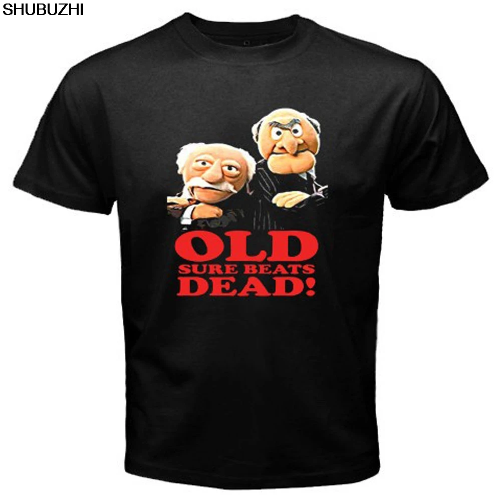 

New Grumpy Old Men Retro 1980s Muppets Men's Black T-Shirt Size Cartoon t shirt men Unisex New Fashion tshirt Loose sbz6367