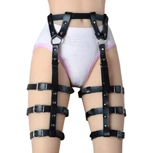 Женское нижнее белье из искусственной кожи, ремни для тела, сексуальные подвязки, пояс для связывания, панк ремень, от талии до ног, ремни на подтяжках
