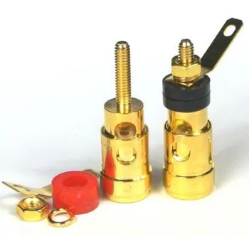 

20PCS Gold Plated Speaker Binding Post Insulator AMPLIFIER AUDIO spring Lock loaded Press terminal 4 mm Connectors