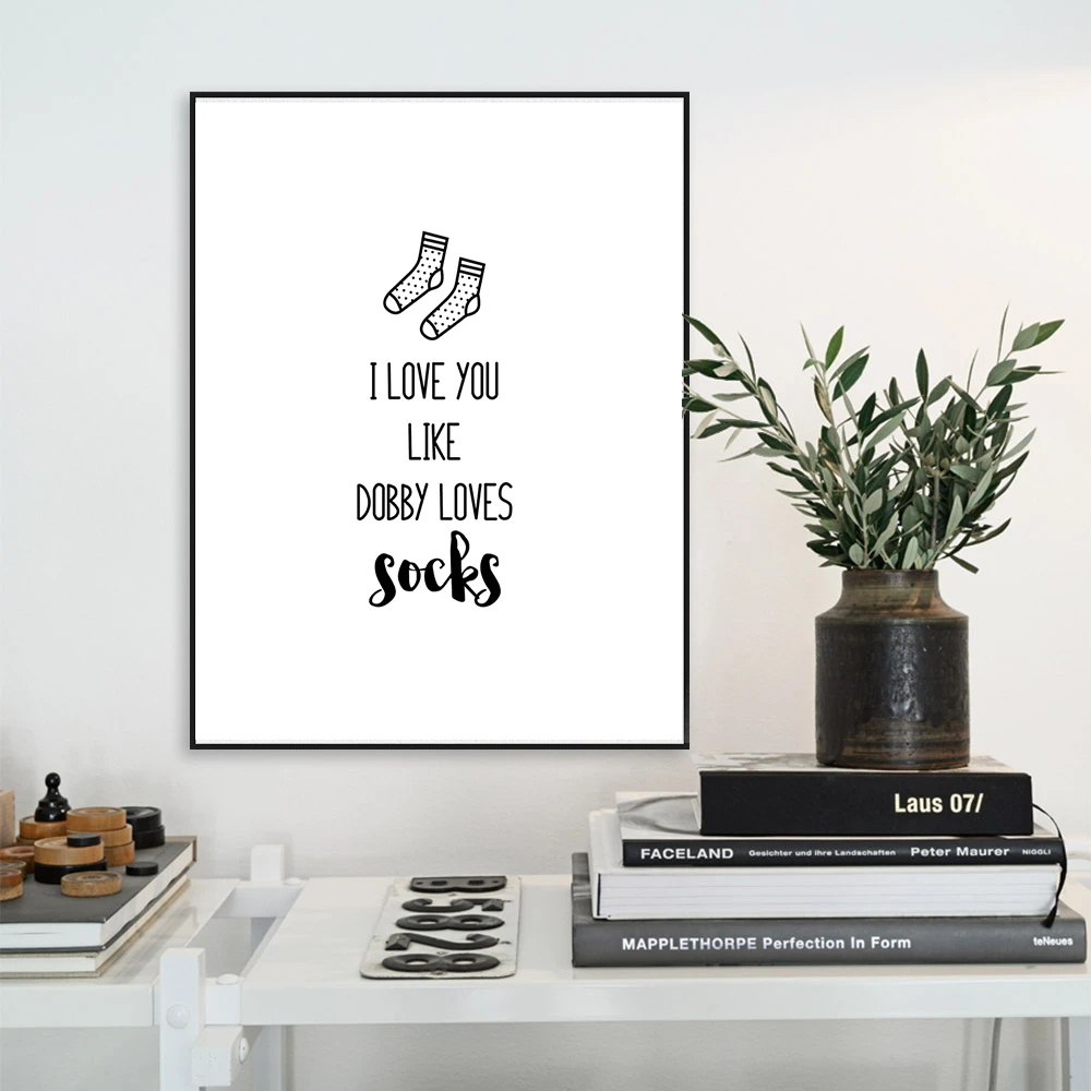 私はあなたのようなドビーは靴下キャンバスアートポスター壁絵のキャンバスの絵画枠なしキッズルームのインテリア Canvas Art Poster Wall Picturesart Poster Aliexpress