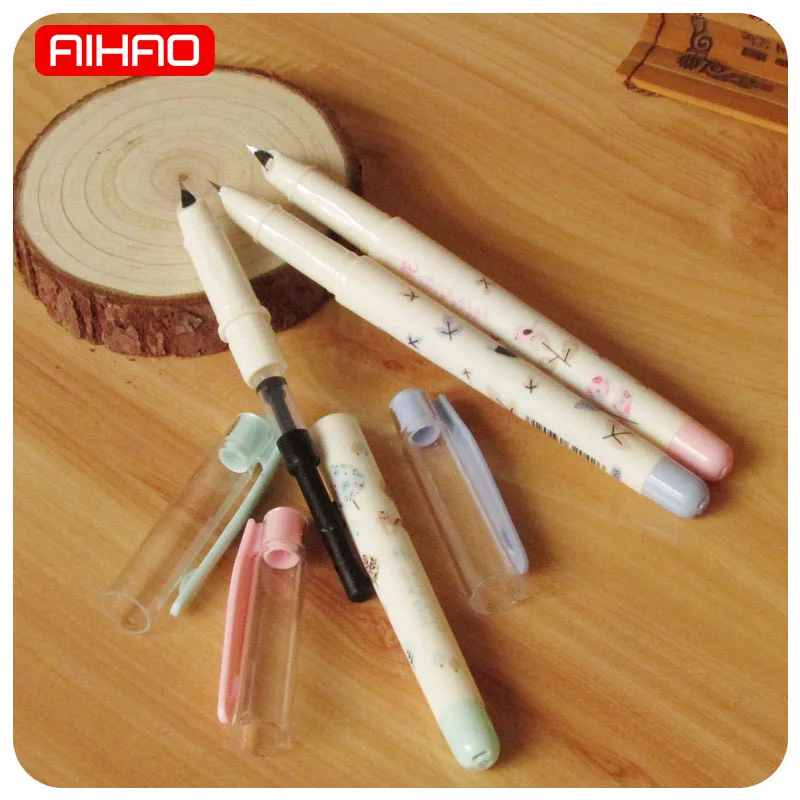 

AIHAO Student Cute Kawaii Flower Plastic School Fountain Pen With Ink Sac For Calligraphy Writing Korean Stationery 408