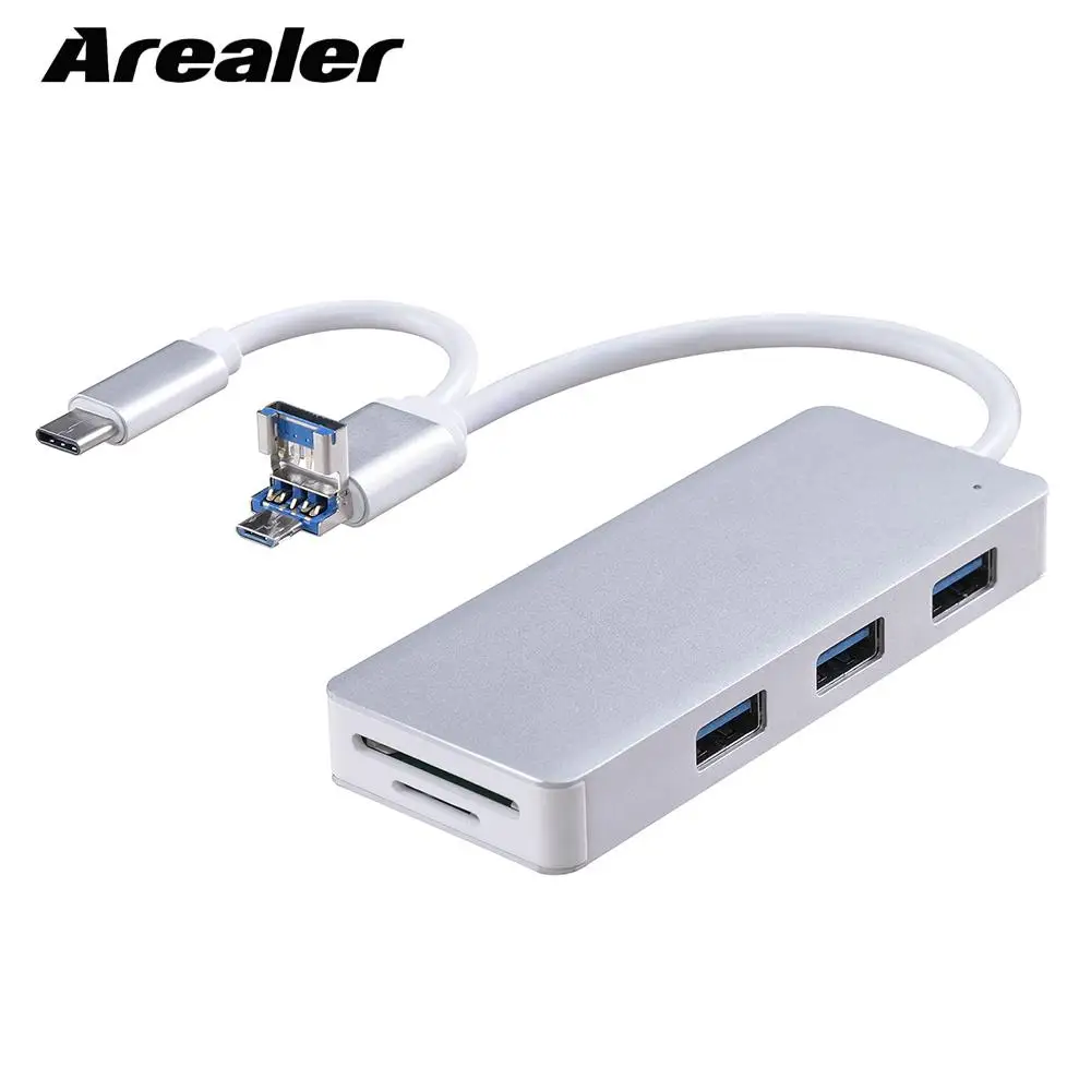 Hz-0010 USB 3,0 Тип C микро-концентратор-картридер разветвитель мульти Spliter концентратор комбинированный концентратор многопортовый Интерфейс удлинитель адаптер
