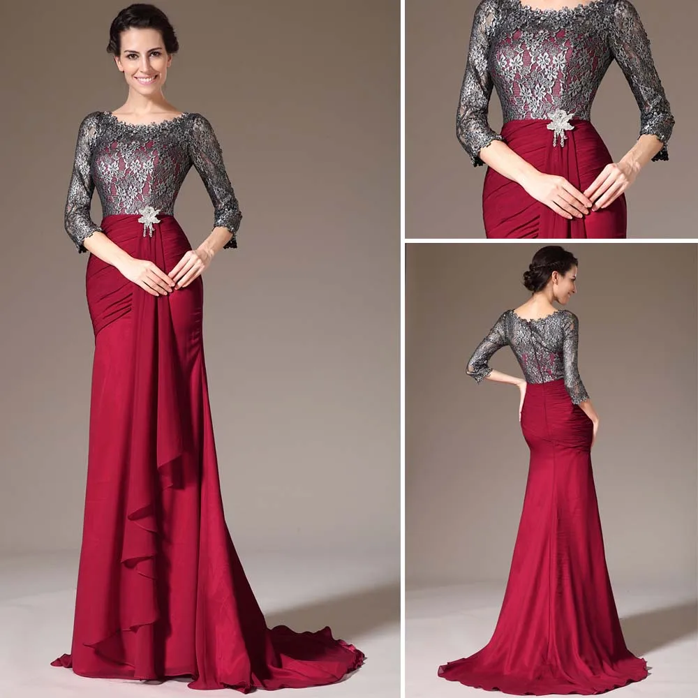 wine evening gown