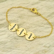 Aleación de pulsera personalizada nombre, círculo de aleación de nombre de disco brcelet, familia pulsera, el mejor regalo para el padre