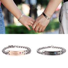 Модные Парные браслеты из нержавеющей стали, браслеты для ювелирных изделий для женщин и мужчин, подарки на день Святого Валентина, розовое золото, черная цепочка