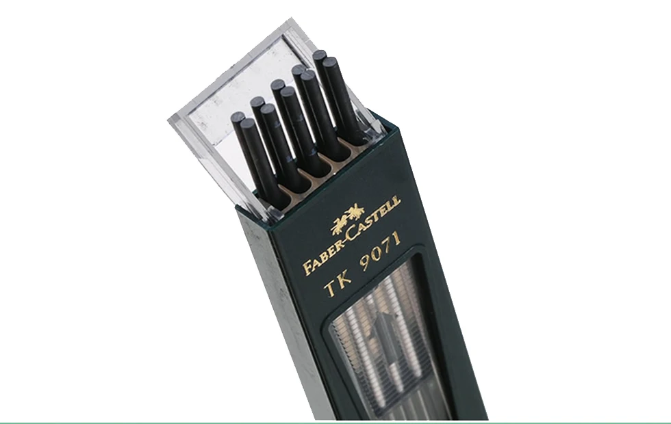 Faber Castell TK 9071 наконечники заправка 2,00 мм/3,15 мм супер полимерный Премиум сильный Темный Гладкий грифель для механических/автоматических карандашей