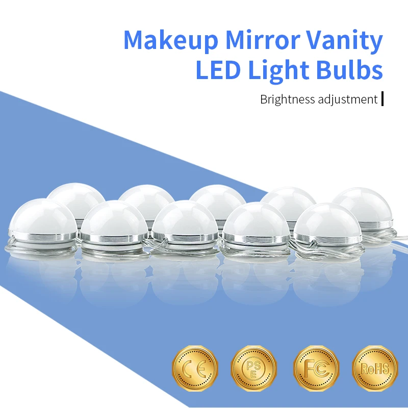 

LED Makeup Tables Vanity Light 6 10 14 Bulbs Kit Lighting For Dressing Table Hollywood Mirror Wall Lamp Stepless Dimmable DC 12V