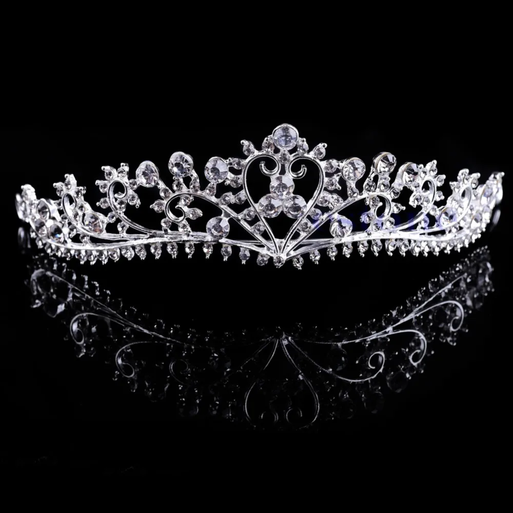 

Bridal Crown Tiara Crystal Rhinestone Wedding Prom Pageant Crowns Headband Veil