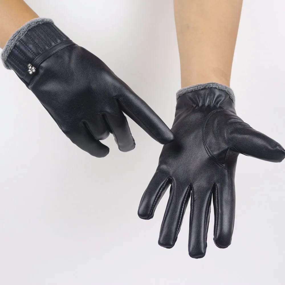 KANCOOLD зимние перчатки женские 1 пара Женские черные полный палец варежки толстые теплые сенсорный экран открытый водонепроницаемый ветрозащитный PSEPO2