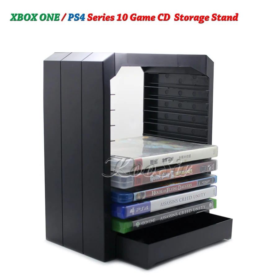 

PS4 Slim Pro Games Discs Storage Stand Showcase Tower PS Play Station 4 Game CD Holder Bracket for Xbox ONE/ Xbox 360 Disk