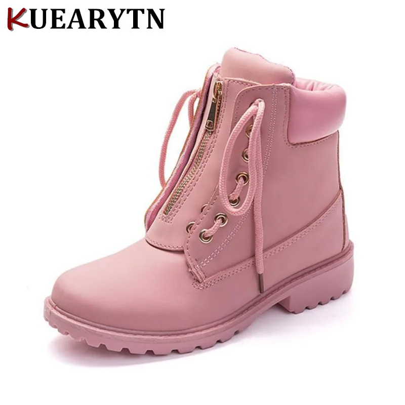 

2018 Fashion Motocycle booties Women Boots Botas Female Womens Ankle Boots Square Heel Martin Boots Autumn Shoes 36-41