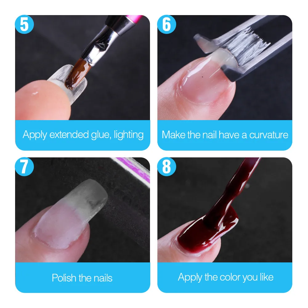 Nailart наращивание Fibernails Fiberglas форма для ногтей Акриловые наконечники