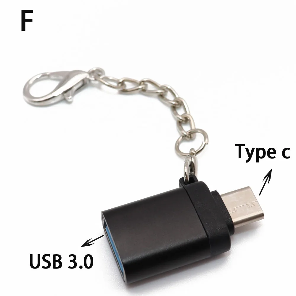 OTG type C к usb c 3,0 к Micro для iphone для Macbook Google для xiaomi phone Tablet зарядный кабель для передачи данных type-c usb otg адаптер - Цвет: F