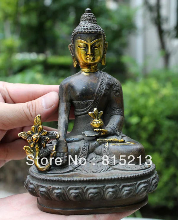 

wang 00026 Rare old Tibet Pure bronze Buddhism Buddha Sakyamuni Buddha Statue