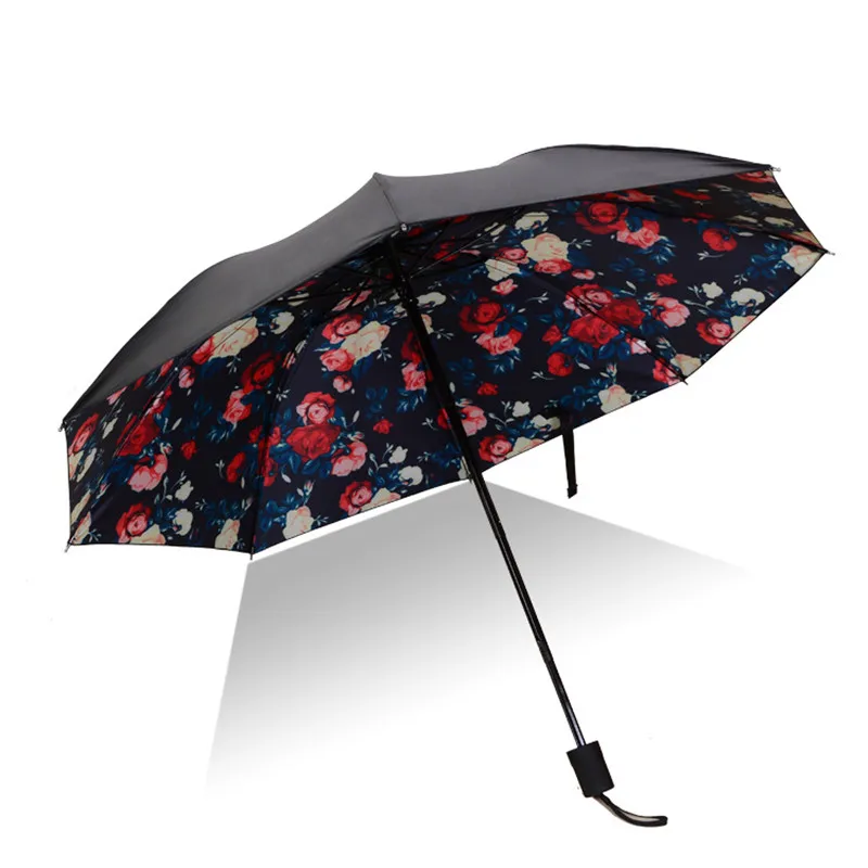Туристический портативный мужской зонт Мини зонтик защита от ультрафиолетовых лучей дождь складной женская маленькая тройной складной зонт для дождя и солнца