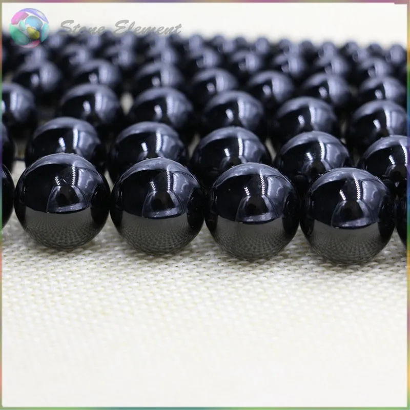 Натуральный черный турмалин Свободные Круглые бусины 4 мм, 6 мм, 8 мм, 10 мм, 12 мм