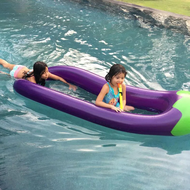 Новый стиль надувной для бассейна лодка баклажаны поплавок взрослых Плавание надувные матрасы кольцо Лето воды игрушка с насосом