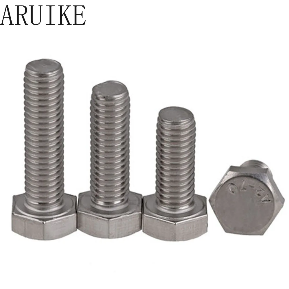 

20pcs/Lot DIN933\GB5783 M6x55 mm M6*55 304 Stainless Steel hex bolts Outside the hexagonal screw