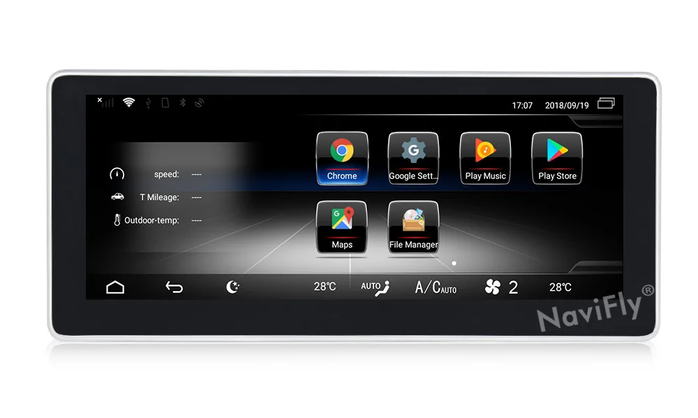 Top NaviFly 10.25 inch 3GB+32GB Android 7.1 car multimedia player for Benz C-Class W204 2008-2010 With GPS navigation 4G LTE WIFI BT 7