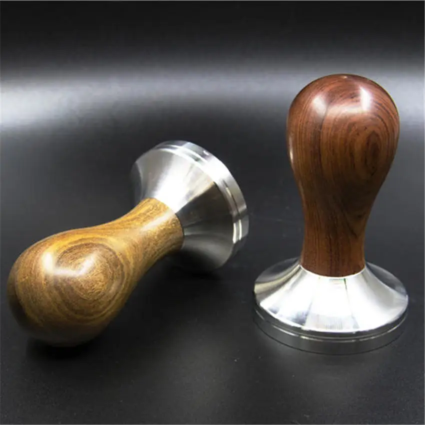 304Stainless Steel Red Sandalwood Handle Tamper 51/53/54/58/58.35mm Coffee Tamper Espresso Powder Coffee Accessories For Barista