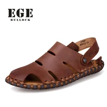 Neue Ankunft Weiches Leder Strand Sandalen für Männer, Handgemachte Echtes Leder Sommerschuhe Männlich, 2016 Nähen Classics Hausschuhe für Männer