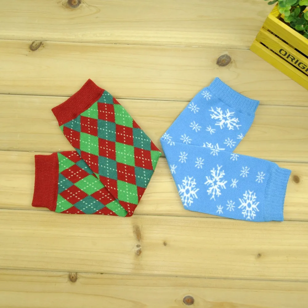 new 2016 children christmas leg warmers baby blue snow cotton leg