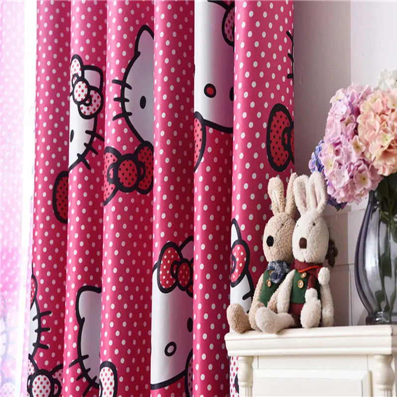 Hello kitty Розовые занавески с принцессой для детской комнаты девочек Детская