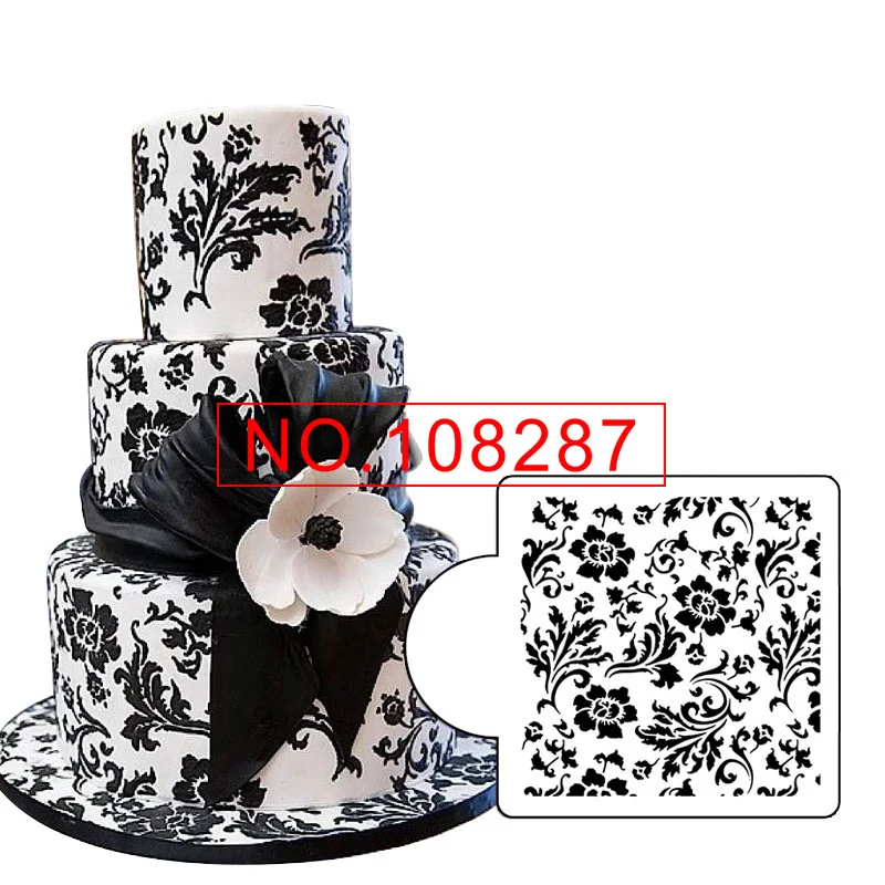Diy Fondant Baking Mould Cake Stencil  Fondant Cake Stencil Template Mold  - Flower - Aliexpress